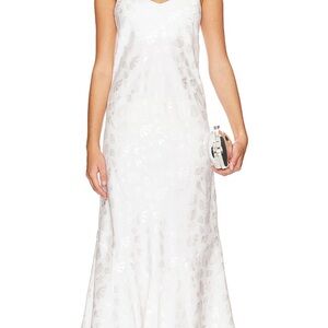 SHOW ME YOUR MUMU Uptown White Satin Slip Dress
